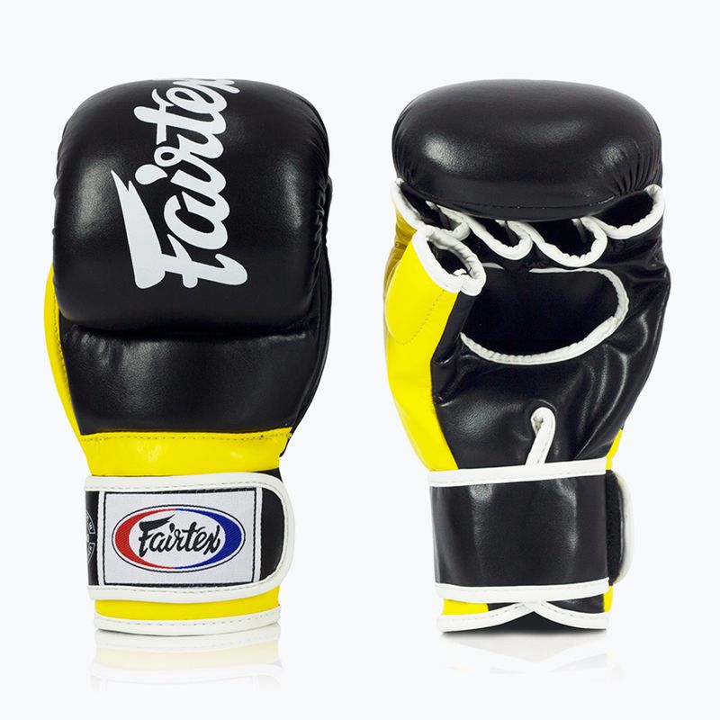 Fairtex Super Sparring Grappling Handschuhe schwarz/gelb 2