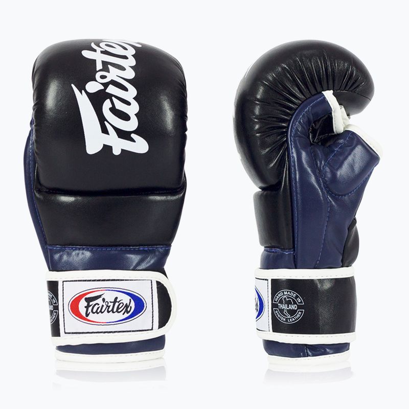 Fairtex Super Sparring Grappling Handschuhe schwarz/blau 3