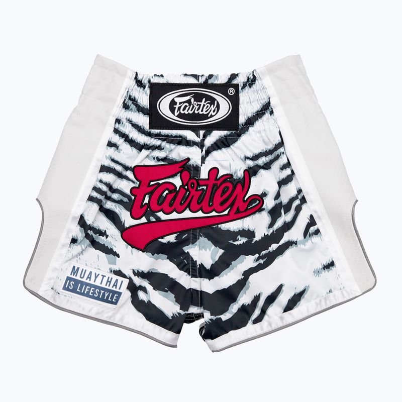 Fairtex Kinder Boxershorts BSK2103 "Weißer Tiger" weiß