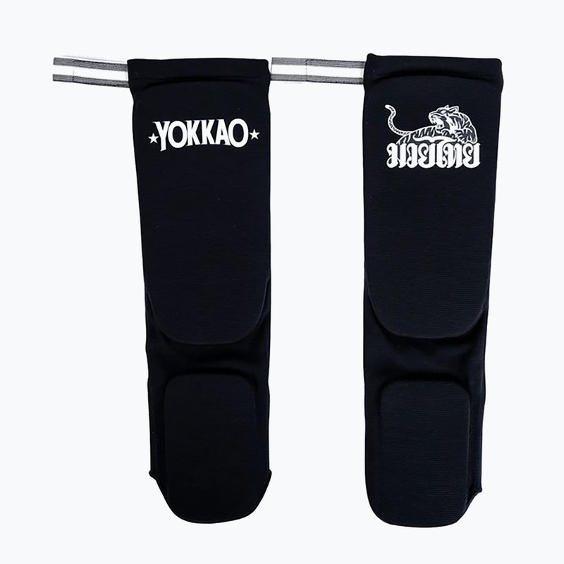 YOKKAO Muay Thai Boxen Schienbeinschoner schwarz Baumwolle