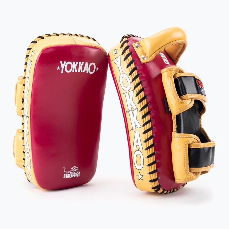 Trainingsschild YOKKAO Curved Kick Pads rot-gelb KYPCL-21 2