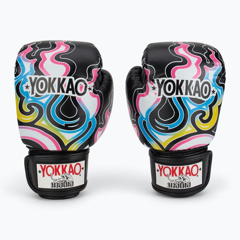 Herren Boxhandschuhe YOKKAO Flames schwarz 2