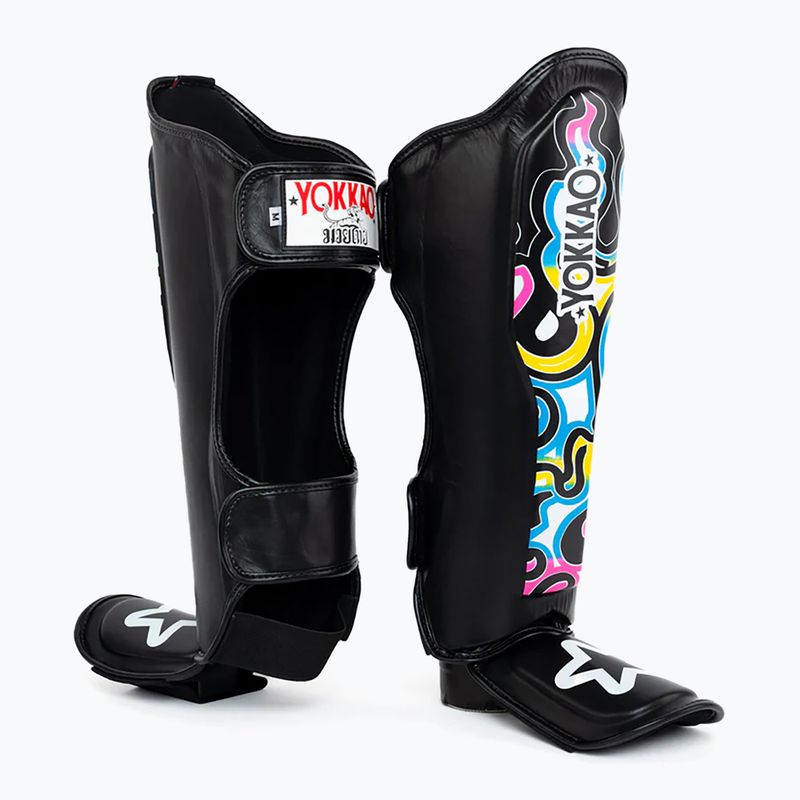 Yokkao Flames schwarz Schienbein- und Fußschützer 3