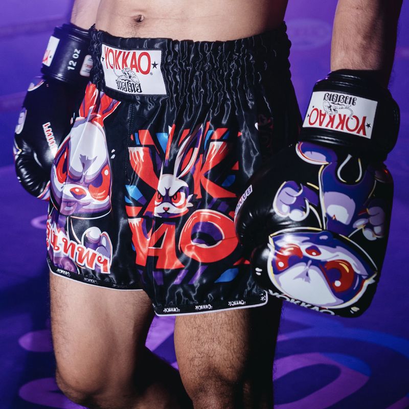 Trainingsshorts Herren YOKKAO Angry Rabbit Muay Thai black 5