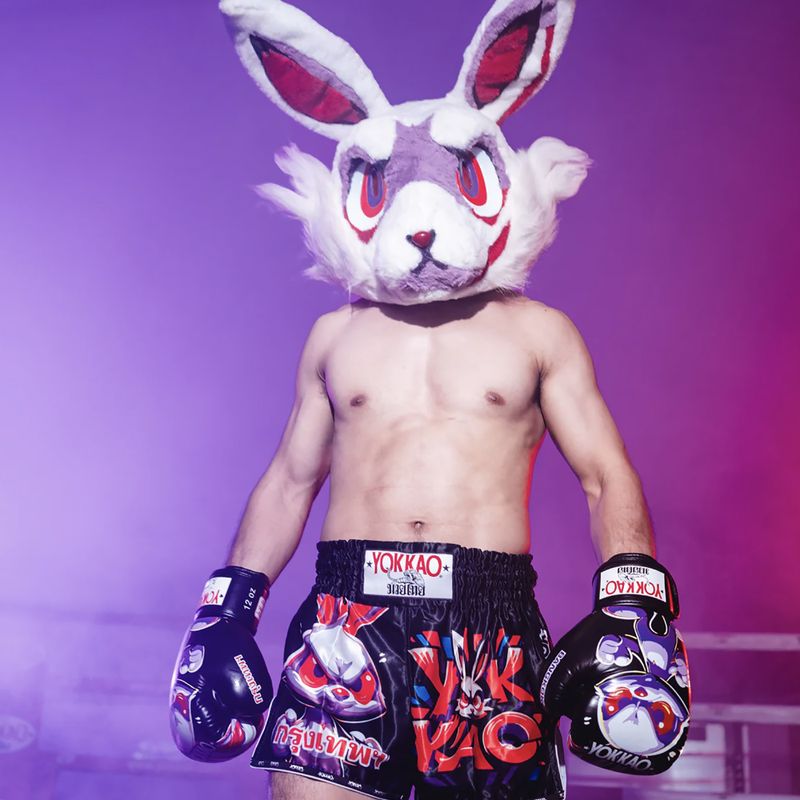 Herren-Trainingsshorts YOKKAO Angry Rabbit Muay Thai black 6