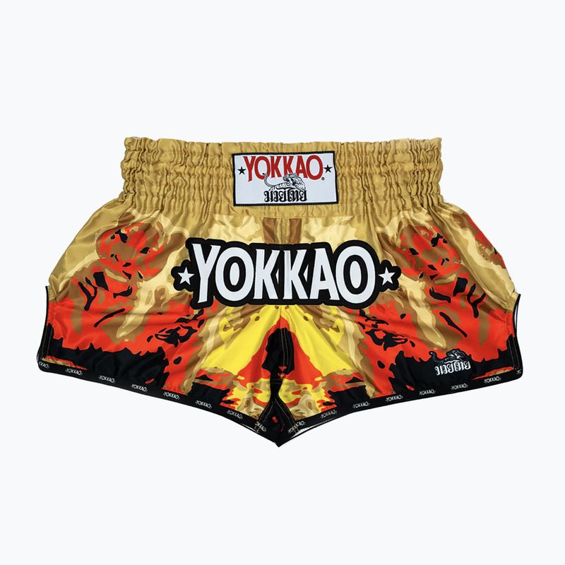 Trainingsshorts Herren YOKKAO Tiger Family Muay Thai gold