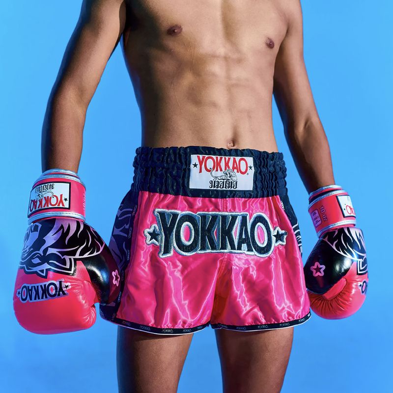 Herren-Trainingsshorts YOKKAO Original Muay Thai magenta 8