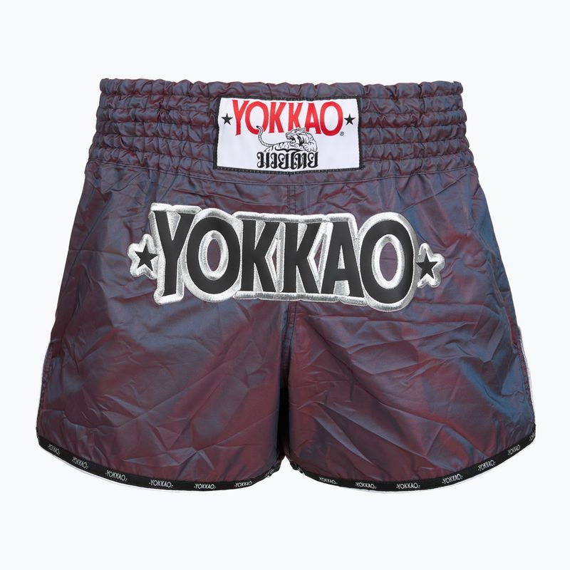 Trainingsshorts Herren YOKKAO Lunar Muay Thai iridescent blue grey