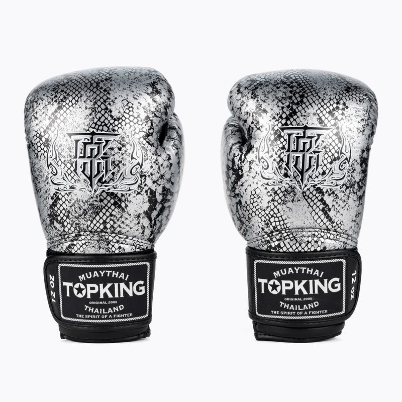 Top King Muay Thai Super Star Snake schwarze Boxhandschuhe TKBGSS-02A-BK