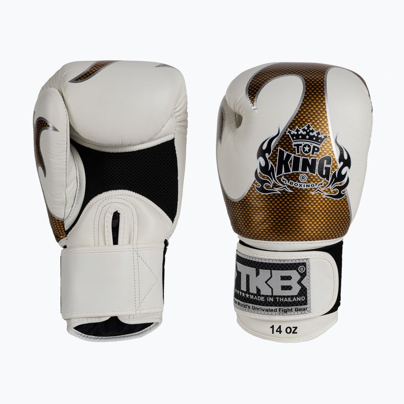 Top King Muay Thai Empower weiße Boxhandschuhe TKBGEM-01A-WH