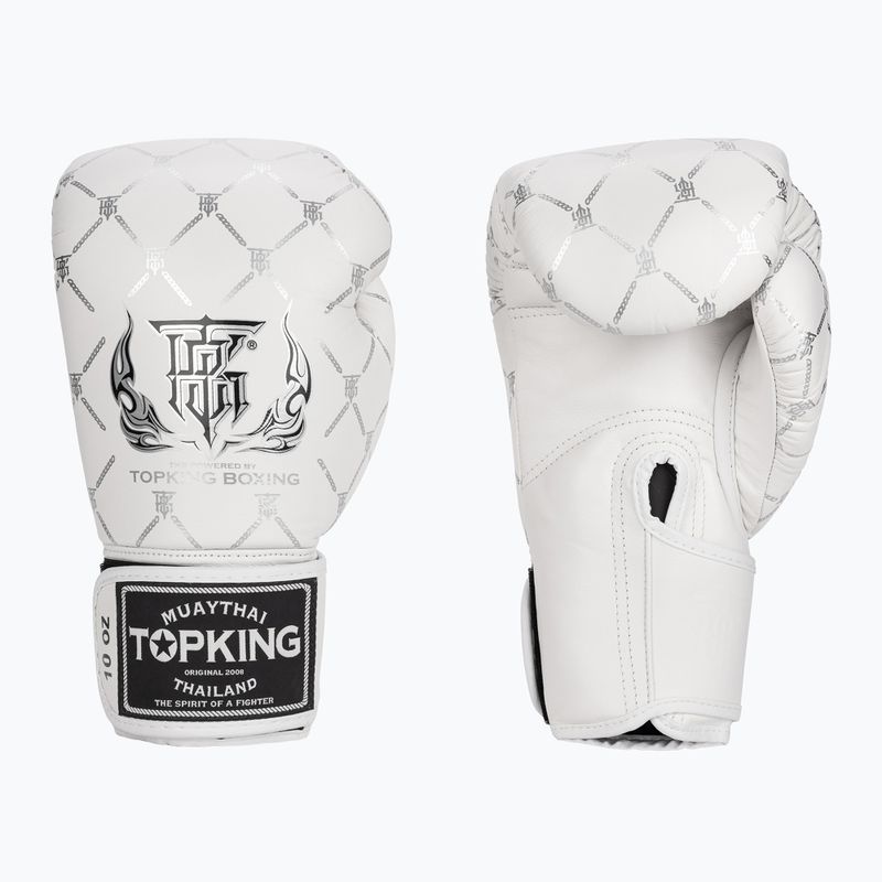 Top King Boxing Chain weiß/silberne Boxhandschuhe 3