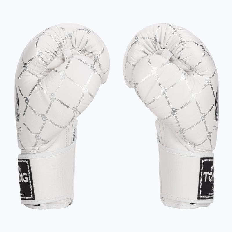 Top King Boxing Chain weiß/silberne Boxhandschuhe 4