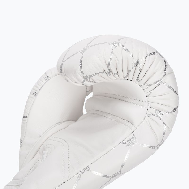 Top King Boxing Chain weiß/silberne Boxhandschuhe 6