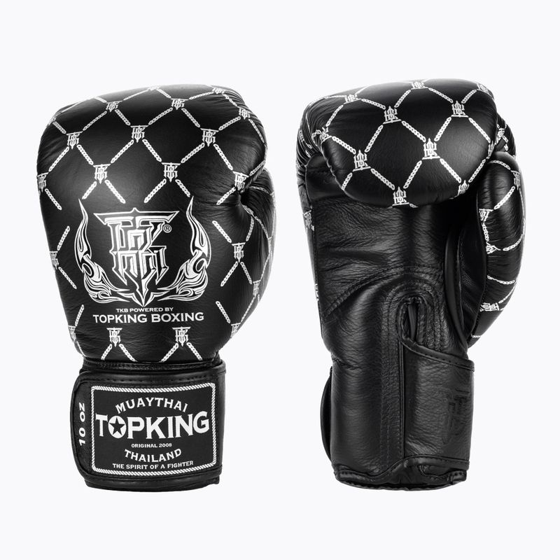 Top King Boxing Chain schwarz/silberne Boxhandschuhe
