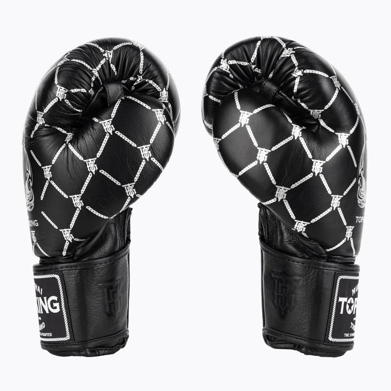 Top King Boxing Chain schwarz/silberne Boxhandschuhe 3