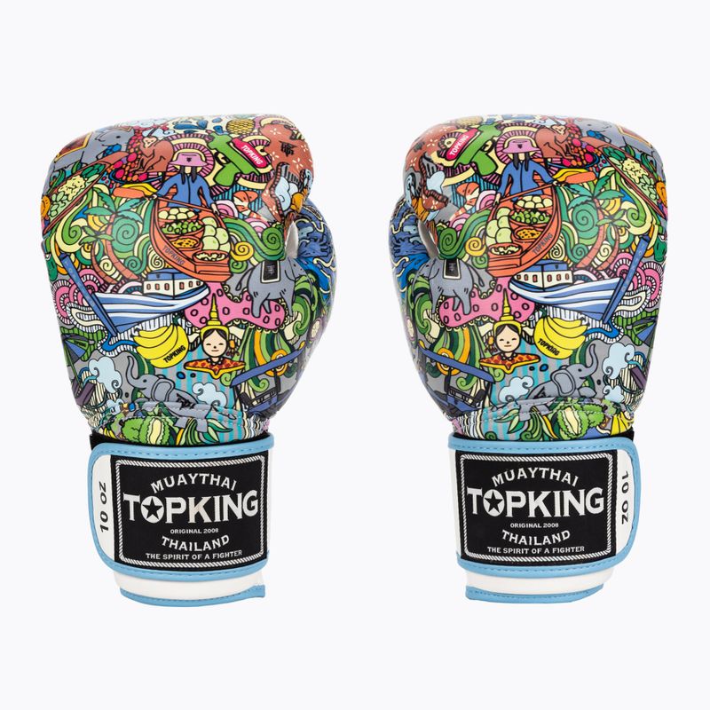 Top King Boxing Culture weiß/blaue Boxhandschuhe