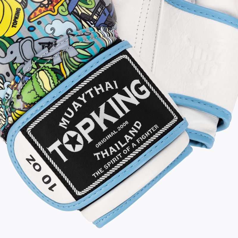 Top King Boxing Culture weiß/blaue Boxhandschuhe 4