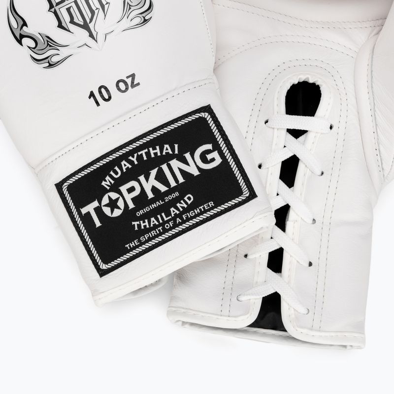 Top King Muay Thai Pro weiße Boxhandschuhe 5