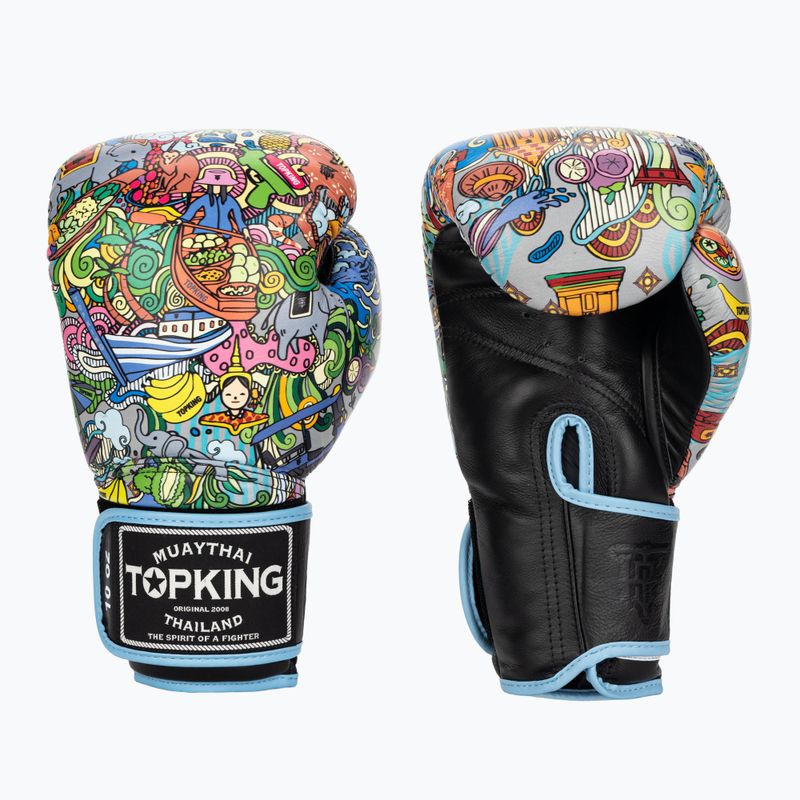 Top King Boxing Culture schwarz/blaue Boxhandschuhe