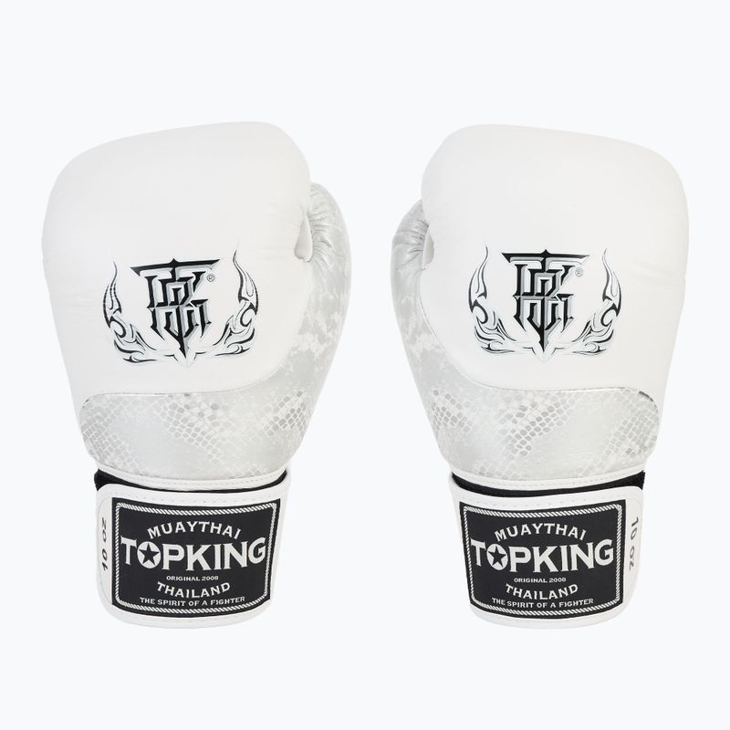 Boxhandschuhe Top King Muay Thai Power Snake white/silver 2