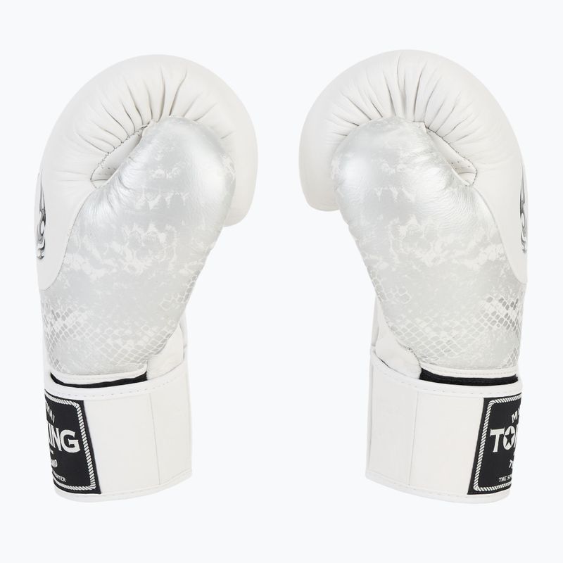 Boxhandschuhe Top King Muay Thai Power Snake white/silver 4