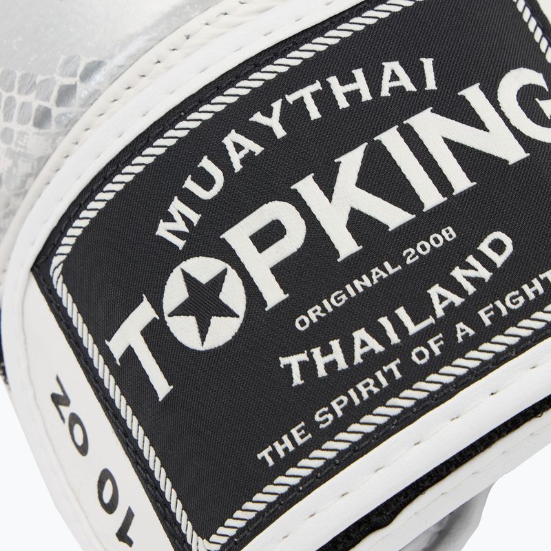 Boxhandschuhe Top King Muay Thai Power Snake white/silver 5