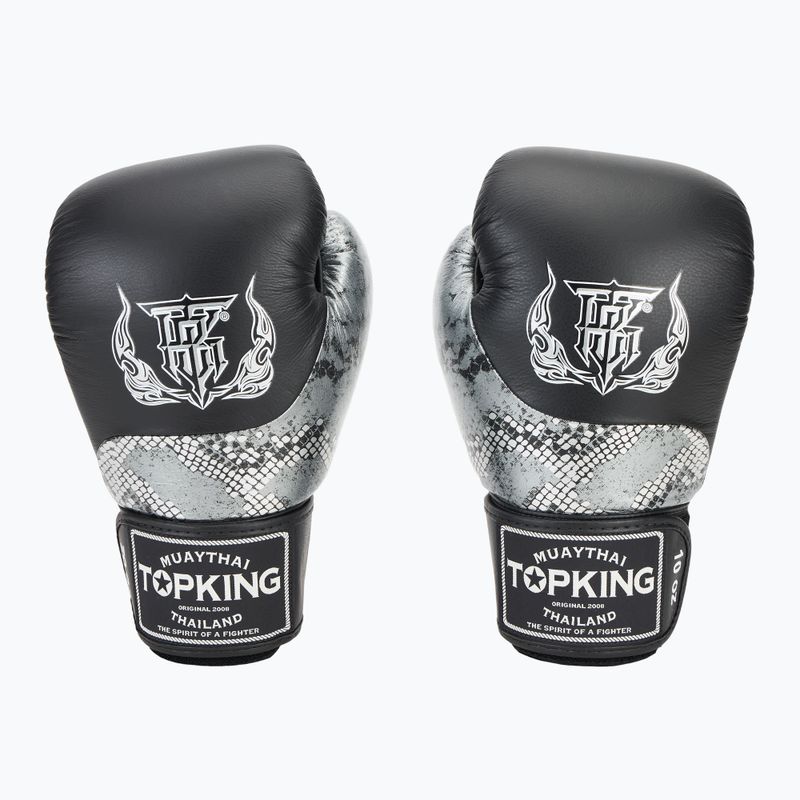 Boxhandschuhe Top King Muay Thai Power Snake black/silver 2