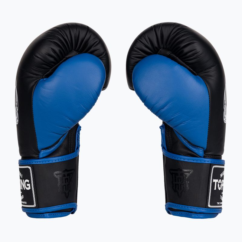 Top King Reborn Boxhandschuhe Semi Leder schwarz/blau 4