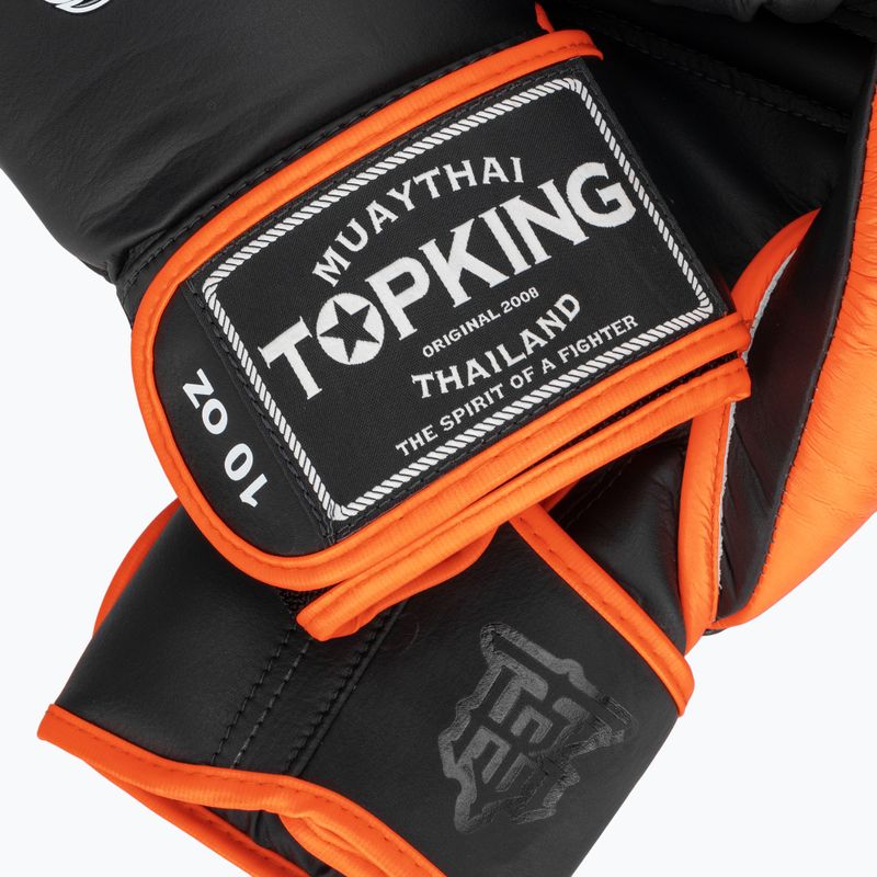 Top King Reborn Boxhandschuhe Semi Leder schwarz/orange 4