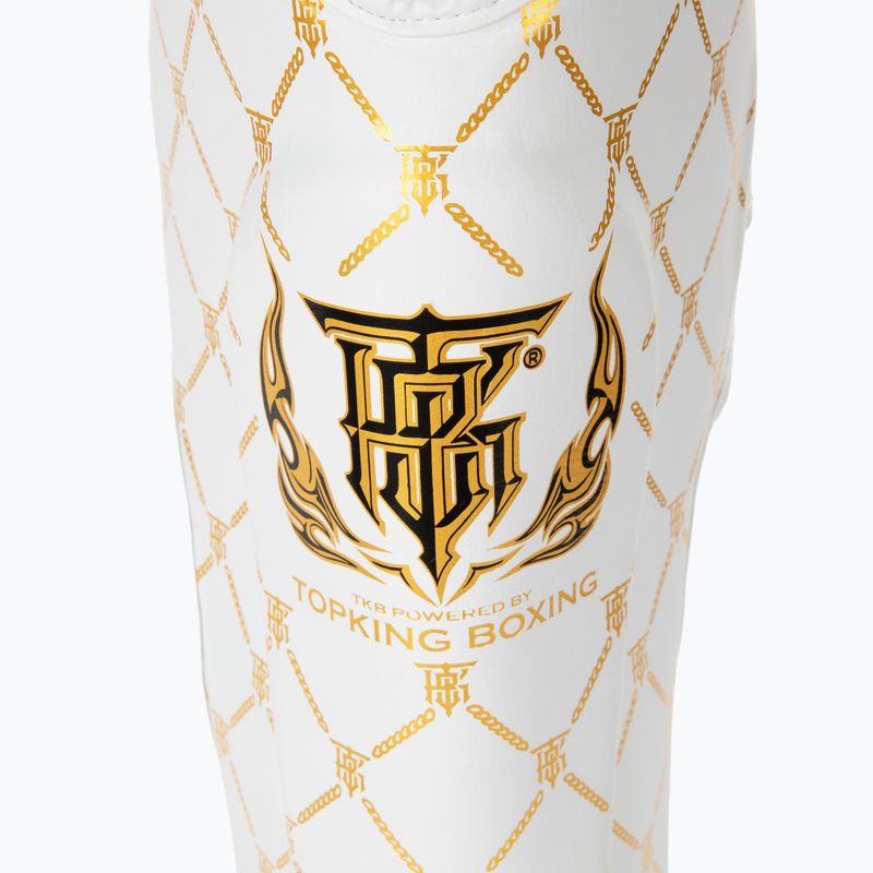Top King Chain Semi Leather weiß/goldene Schienbein- und Fußschützer 5