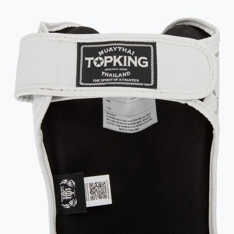 Top King Chain Semi Leather weiß/silberne Schienbein- und Fußschützer 6