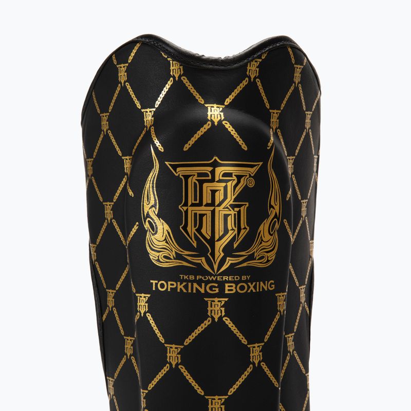 Top King Chain Semi Leather schwarz/goldene Schienbein- und Fußprotektoren 3
