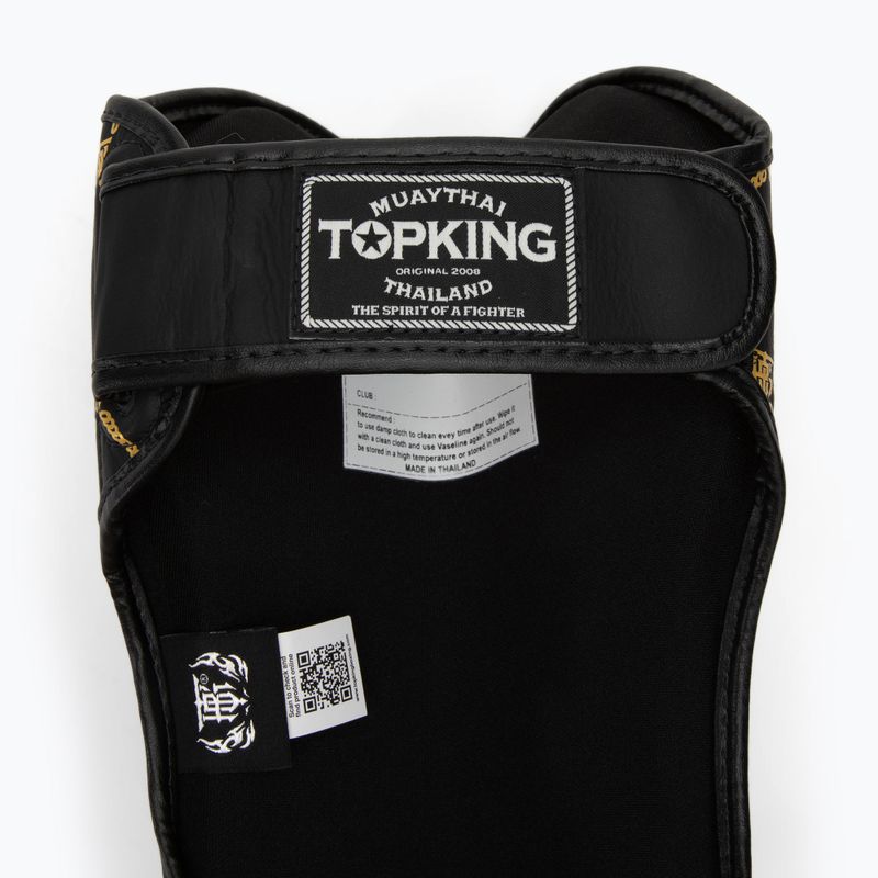Top King Chain Semi Leather schwarz/goldene Schienbein- und Fußprotektoren 4