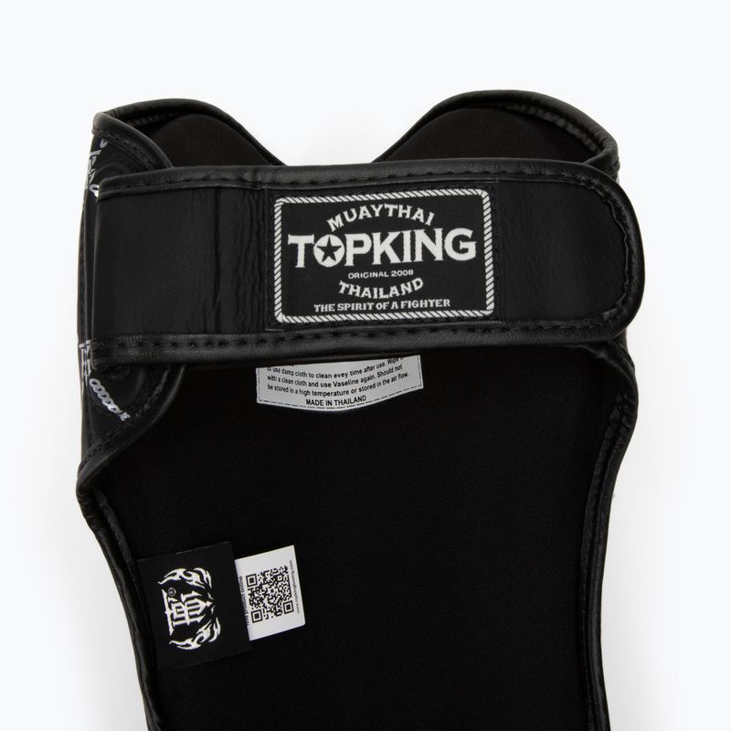 Top King Chain Semi Leather schwarz/silberne Schienbein- und Fußprotektoren 4