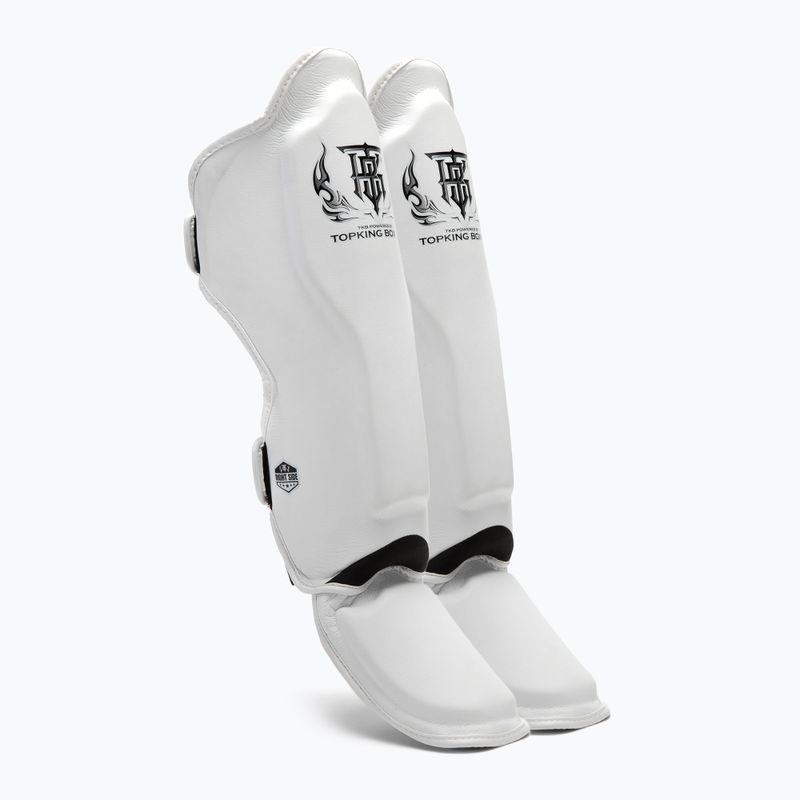 Top King Pro Semi Leder weiß Schienbein- und Fußprotektoren