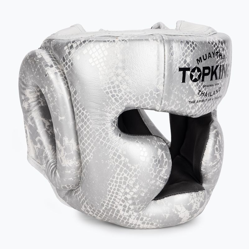 Top King Super Star weiß/silberner Boxhelm