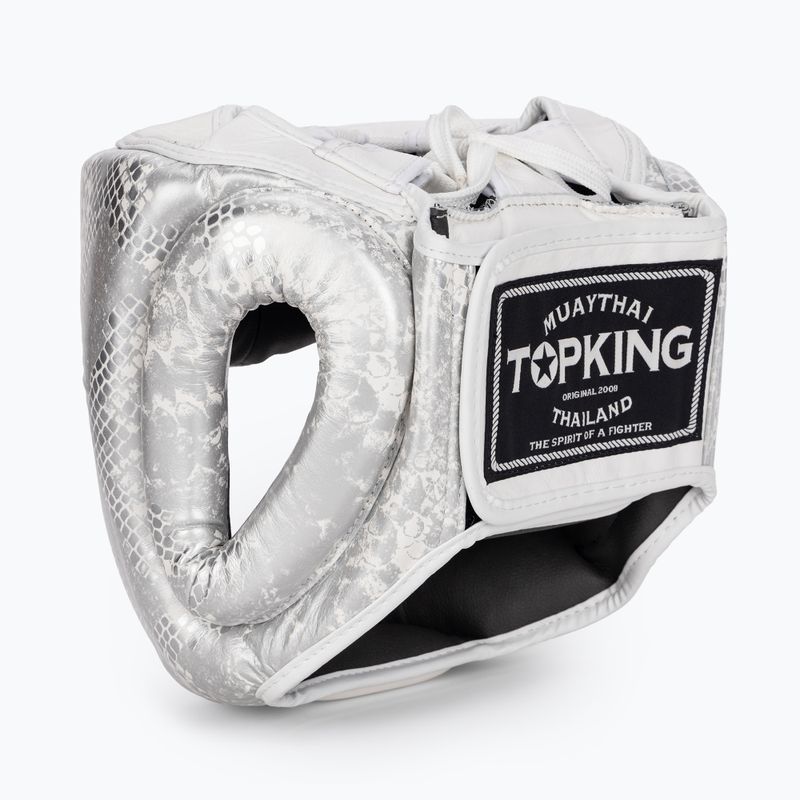 Top King Super Star weiß/silberner Boxhelm 3
