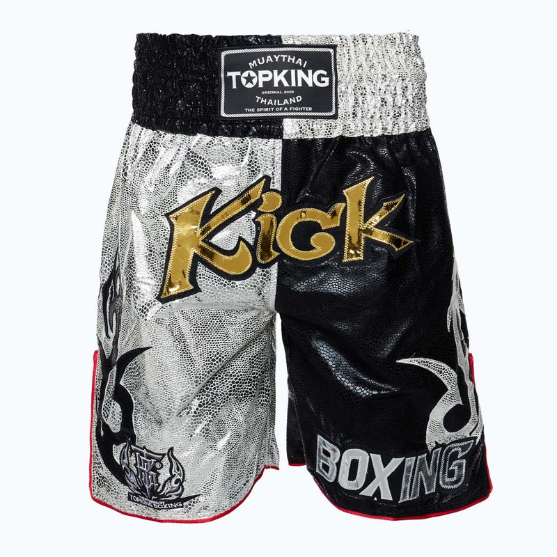 Top King Kickboxing Trainingsshorts schwarz/weiss