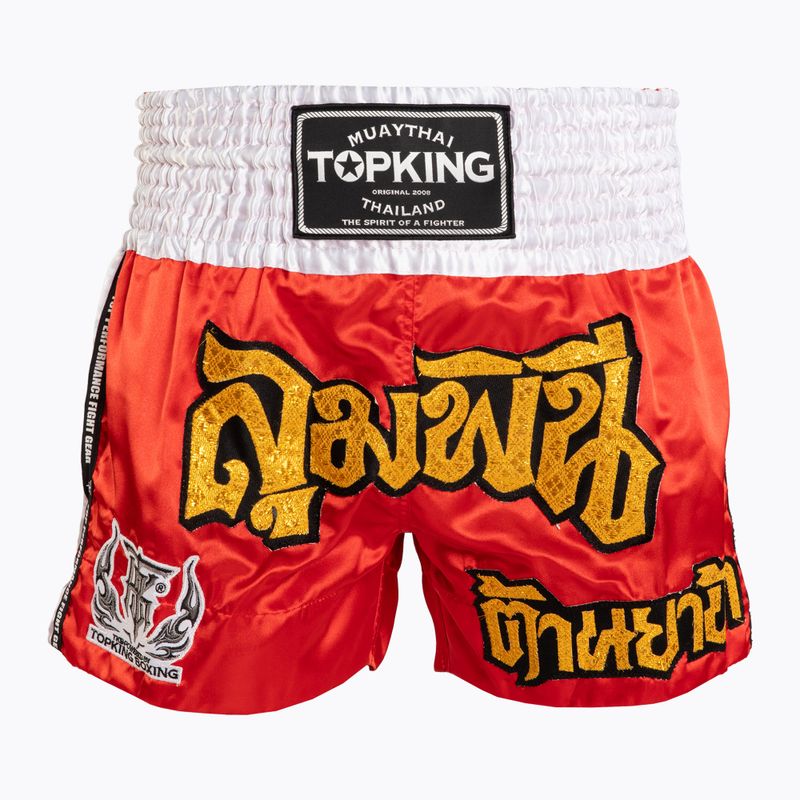 Top King Thai Boxing Trainingsshorts rot/weiß