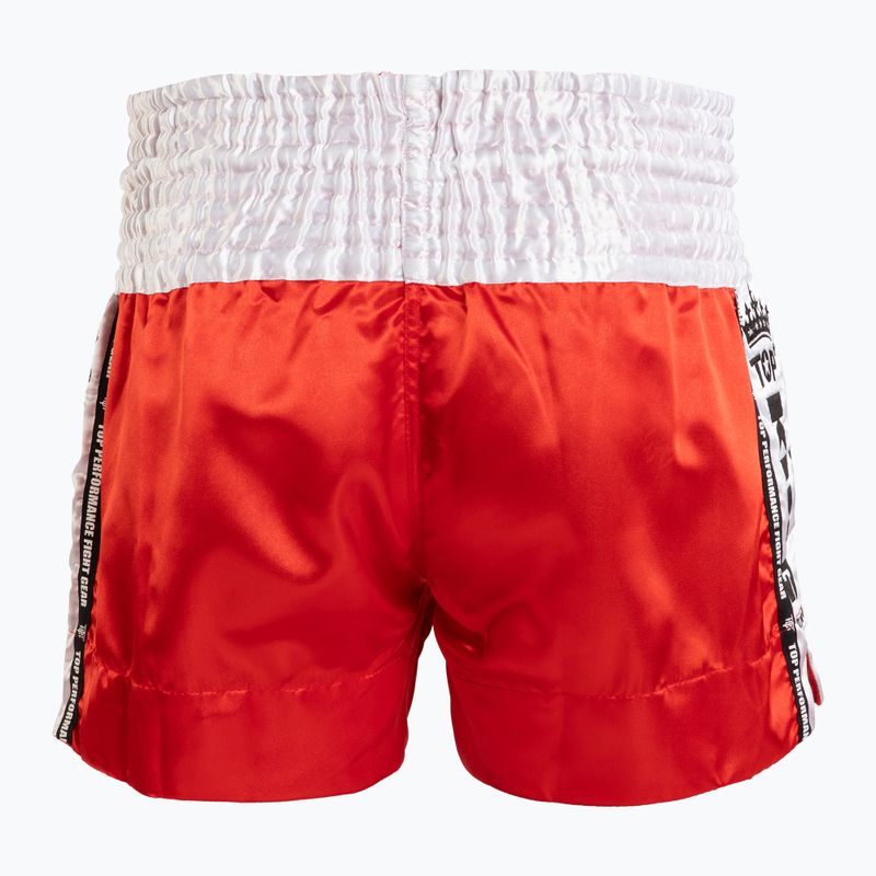Top King Thai Boxing Trainingsshorts rot/weiß 2