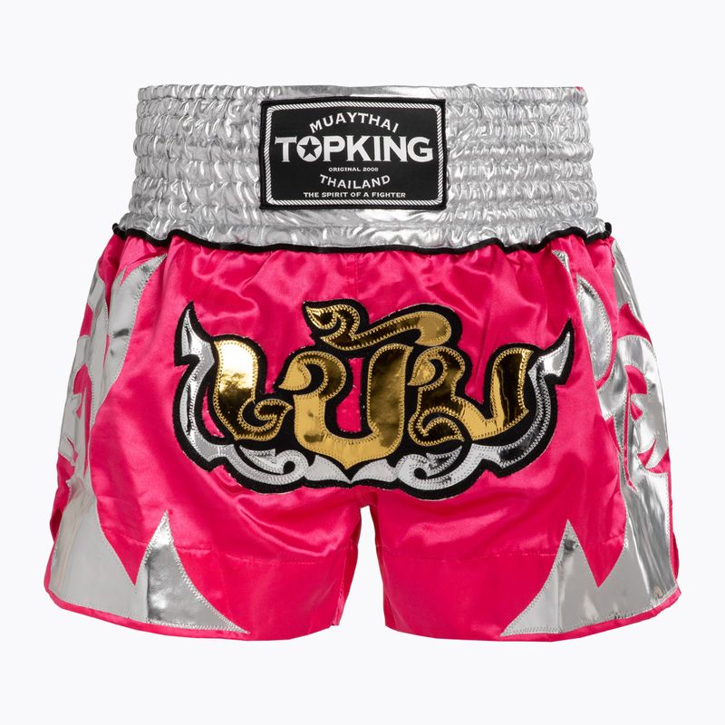 Top King Thai Boxing Trainingsshorts rosa/weiß