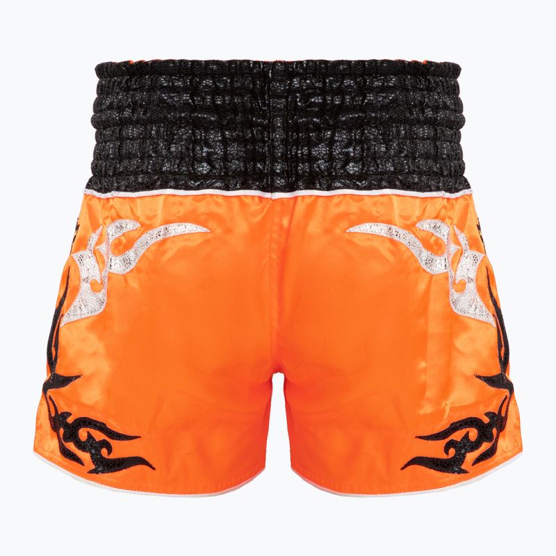 Top King Thai Boxing Trainingsshorts orange/schwarz 2