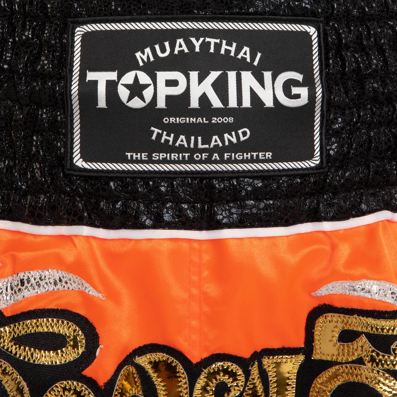 Top King Thai Boxing Trainingsshorts orange/schwarz 4