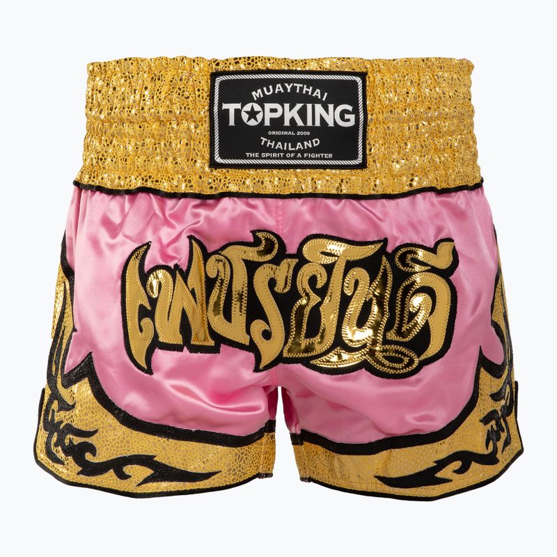 Top King Thai Boxing Trainingsshorts rosa/gold