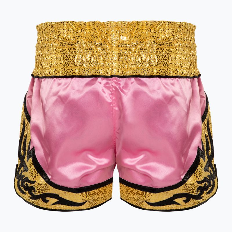 Top King Thai Boxing Trainingsshorts rosa/gold 2