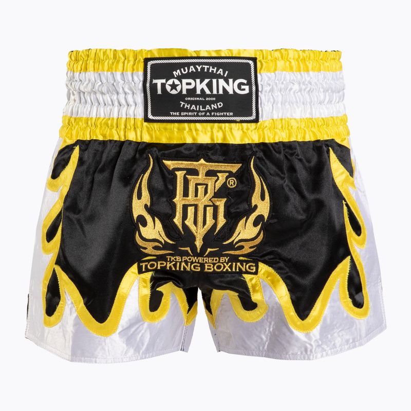 Top King Thai Boxing Trainingsshorts schwarz/gold/weiß