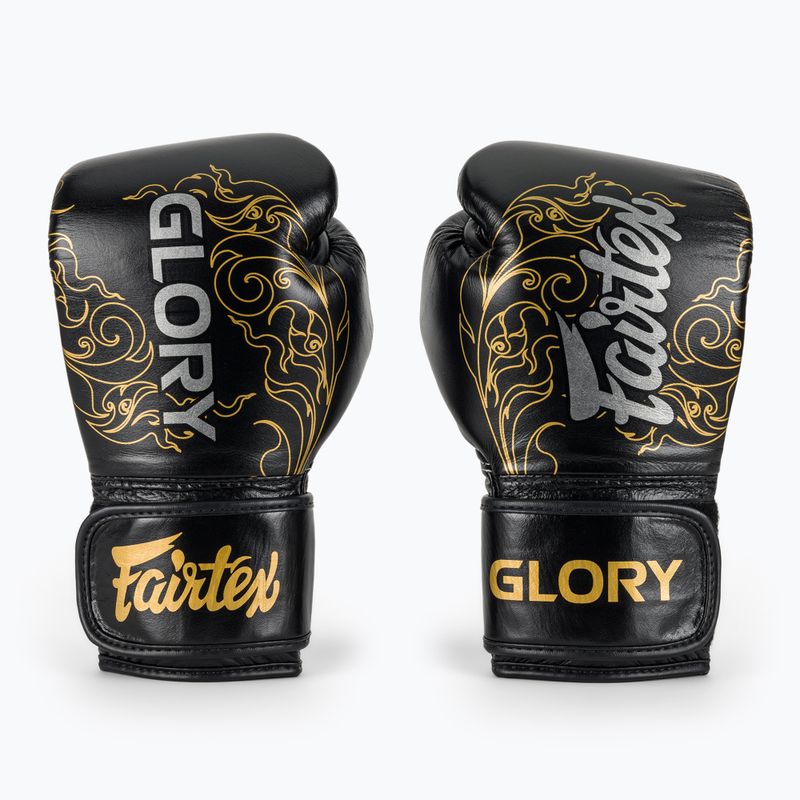 Boxhandschuhe Fairtex Glory Kickboxing Competition Training Boxing black/gold 2