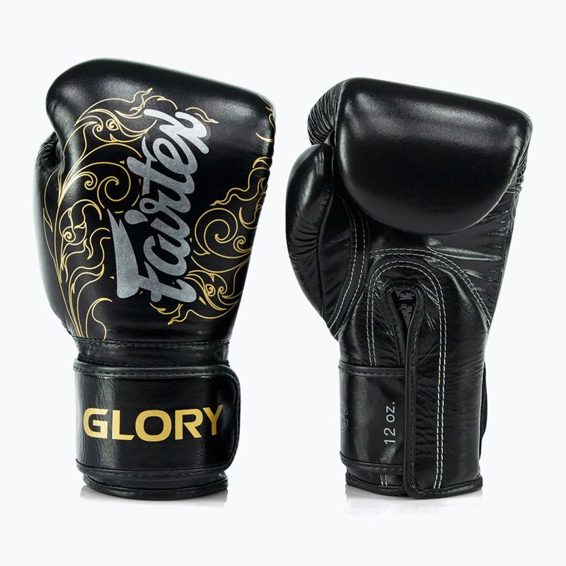 Boxhandschuhe Fairtex Glory Kickboxing Competition Training Boxing black/gold