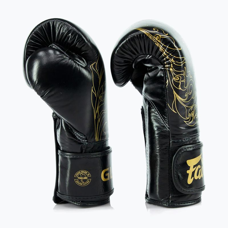 Boxhandschuhe Fairtex Glory Kickboxing Competition Training Boxing black/gold 3