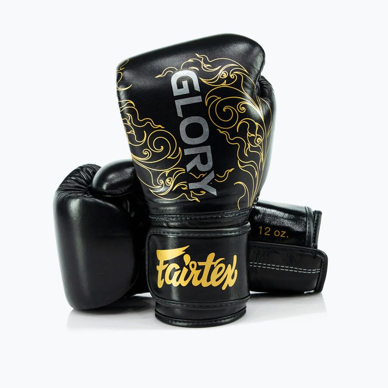 Boxhandschuhe Fairtex Glory Kickboxing Competition Training Boxing black/gold 4